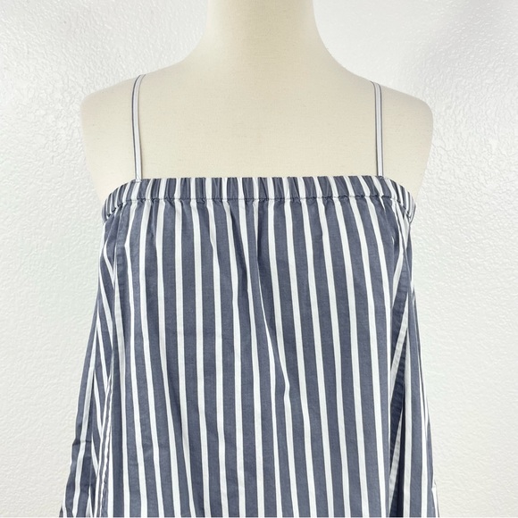 {ATM} Blue Striped Cotton Poplin Tent Mini Dress, Size XS - Picture 3 of 9